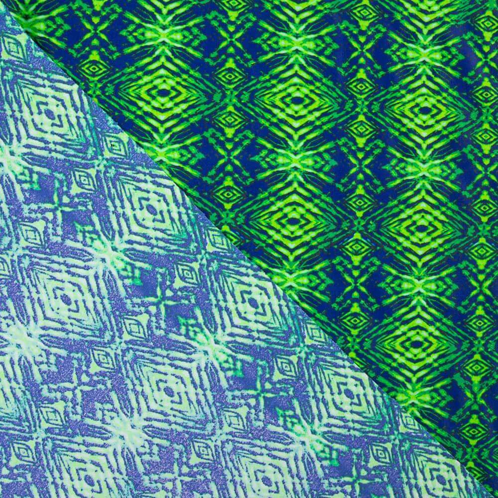 Lycra Printed Diamonds Green - Ribes y Casals