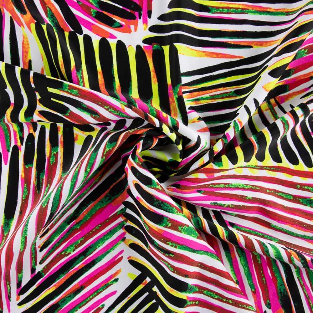 Lycra Printed Striped Pink-Black - Ribes y Casals