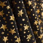 Metallic Printed Stretch Fabric – Iridescent Gold Stars - Ribes y Casals
