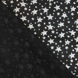 Metallic Printed Stretch Fabric – Iridescent Silver Stars - Ribes y Casals