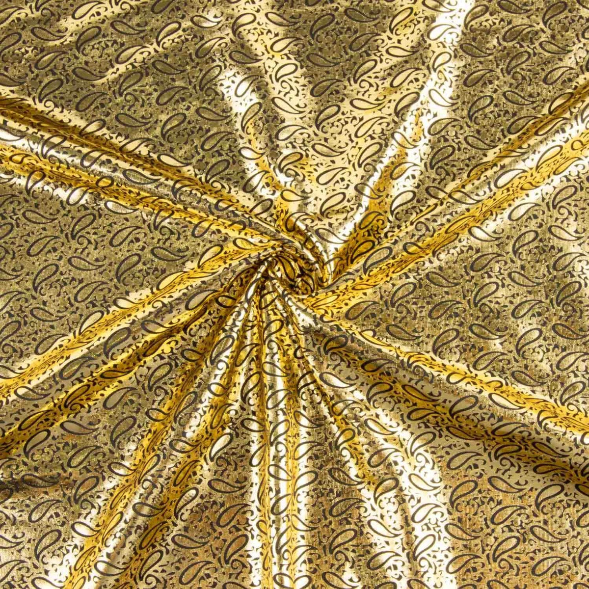 Metallic Printed Stretch Fabric – Yestic Gold - Ribes y Casals