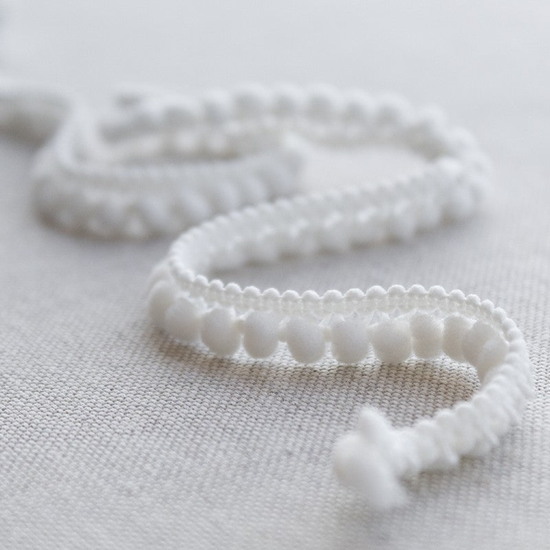 Pompom Trimming Mini White - Ribes y Casals