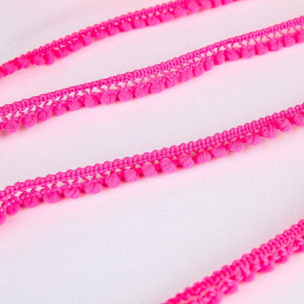 Pompom Trim Mini Pink Fluo - Ribes y Casals