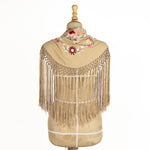 Embroidered Cerro Flamenco Shawl Camel - Ribes y Casals