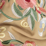 Embroidered Cerro Flamenco Shawl Camel - Ribes y Casals
