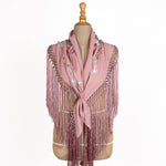 Embroidered Cerro Flamenco Shawl Blush - Ribes y Casals