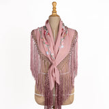 Embroidered Cerro Flamenco Shawl Blush - Ribes y Casals