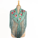 Mantoncillo Bordado Triana Verde Agua - Ribes y Casals