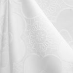 Clover Damask Tablecloth, White - Ribes y Casals