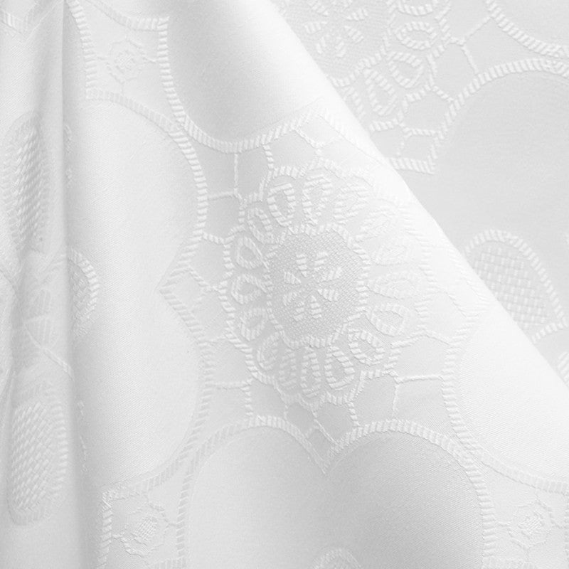Clover Damask Tablecloth, White - Ribes y Casals