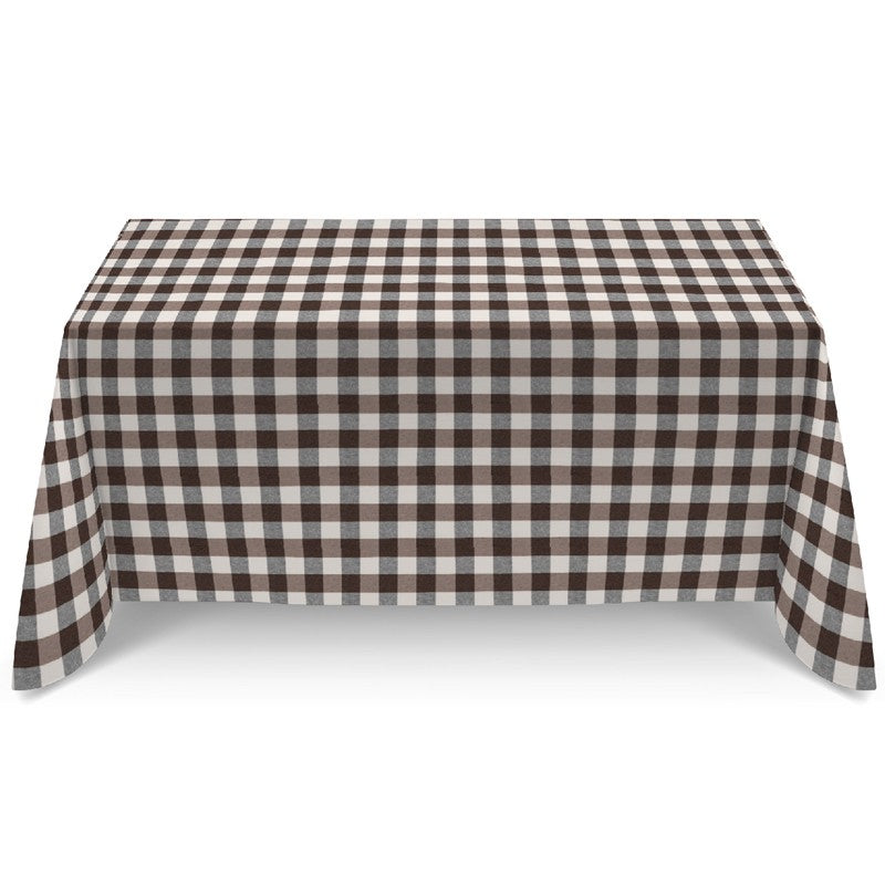 Tablecloth Stainproof Checks Brown - Ribes y Casals