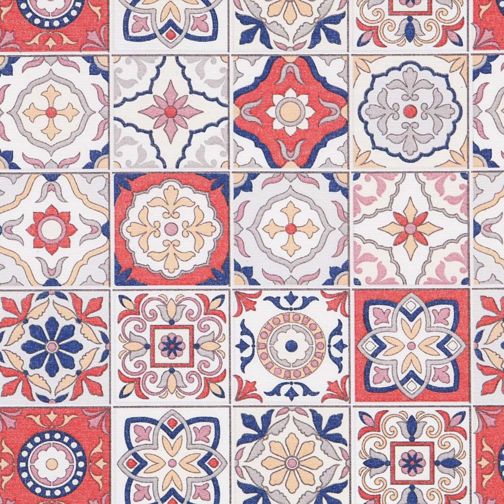 Red Mosaic Anti Stain Tablecloth - Ribes y Casals