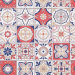 Red Mosaic Anti Stain Tablecloth - Ribes y Casals