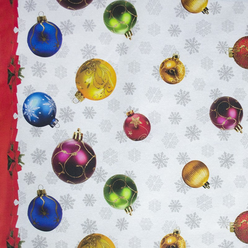 Tablecloth Stainproof Christmas' Balls White - Ribes y Casals