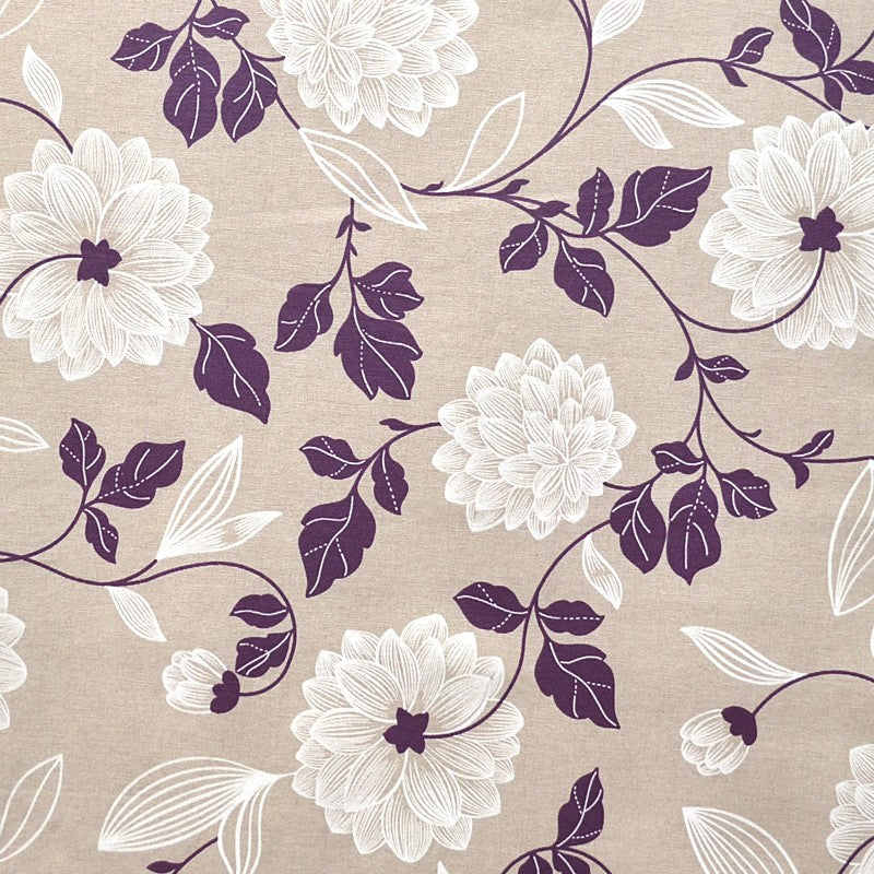 Flower Print Resin-Coated Tablecloth Lilac - Ribes y Casals