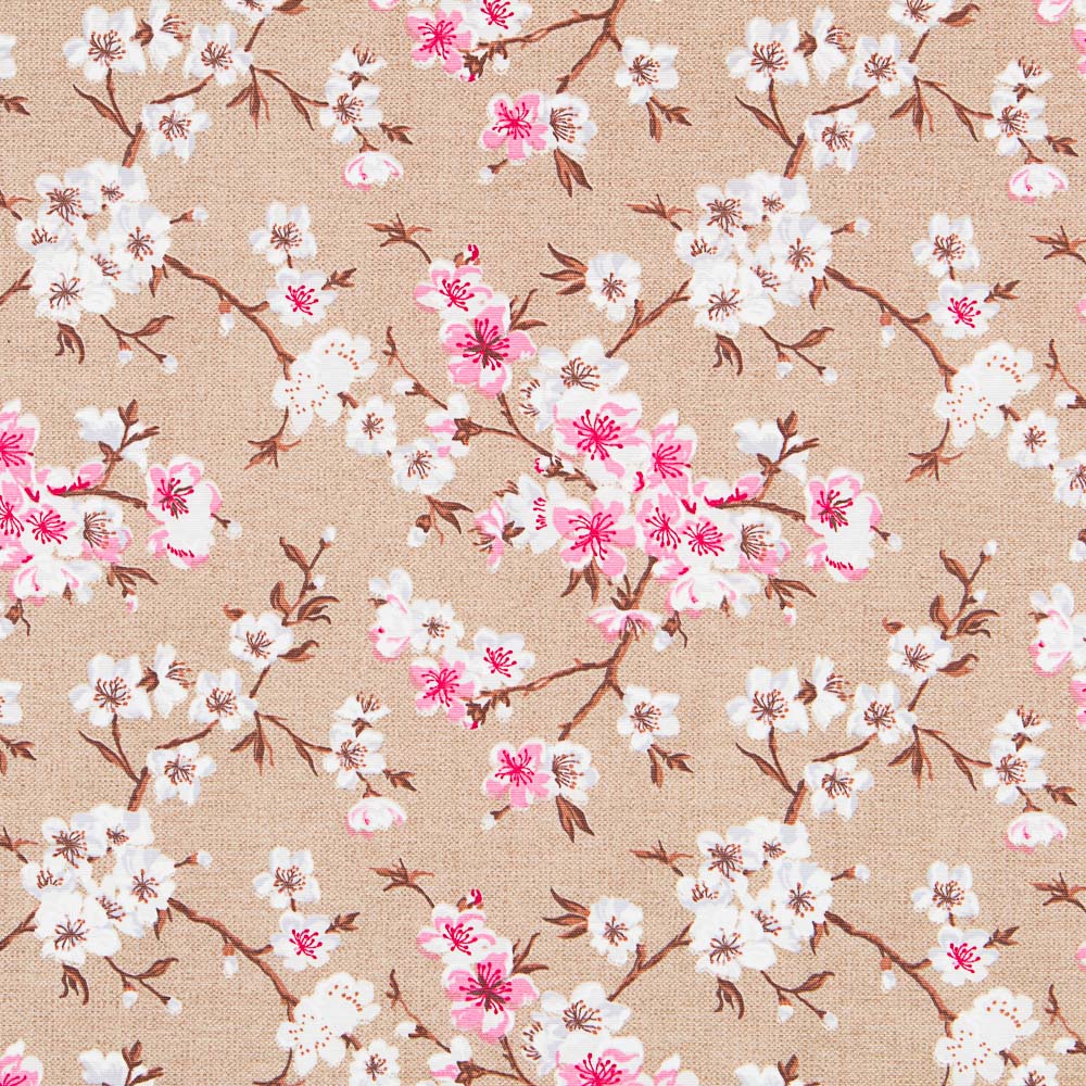 Anti-Stain Tablecloth Japan Flower Brown - Ribes y Casals