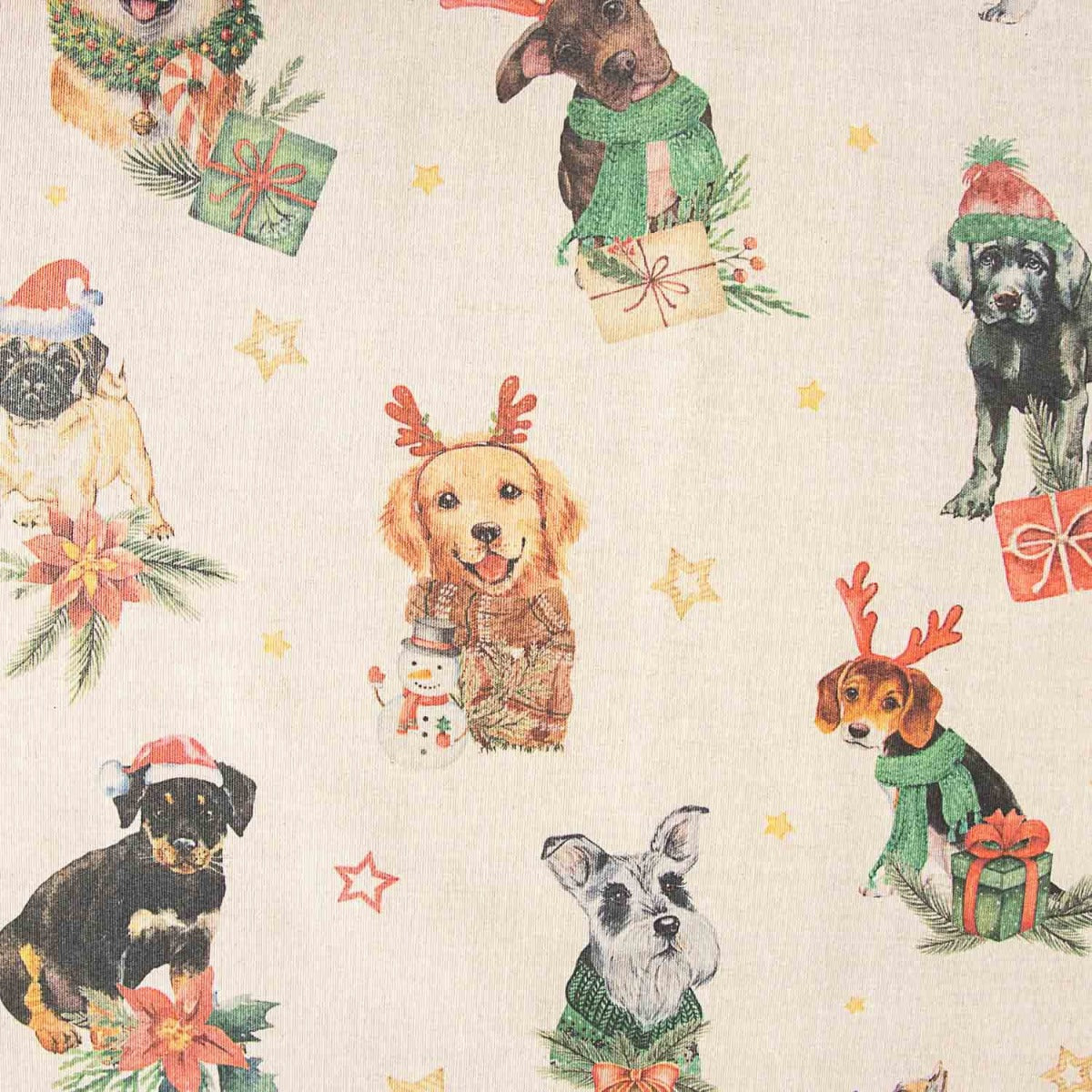 Tablecloth Anti-stain Resin Tablecloth Christmas Doggies - Ribes y Casals