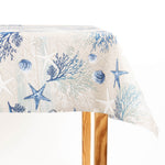 Coral Blue Coated Tablecloth - Ribes y Casals