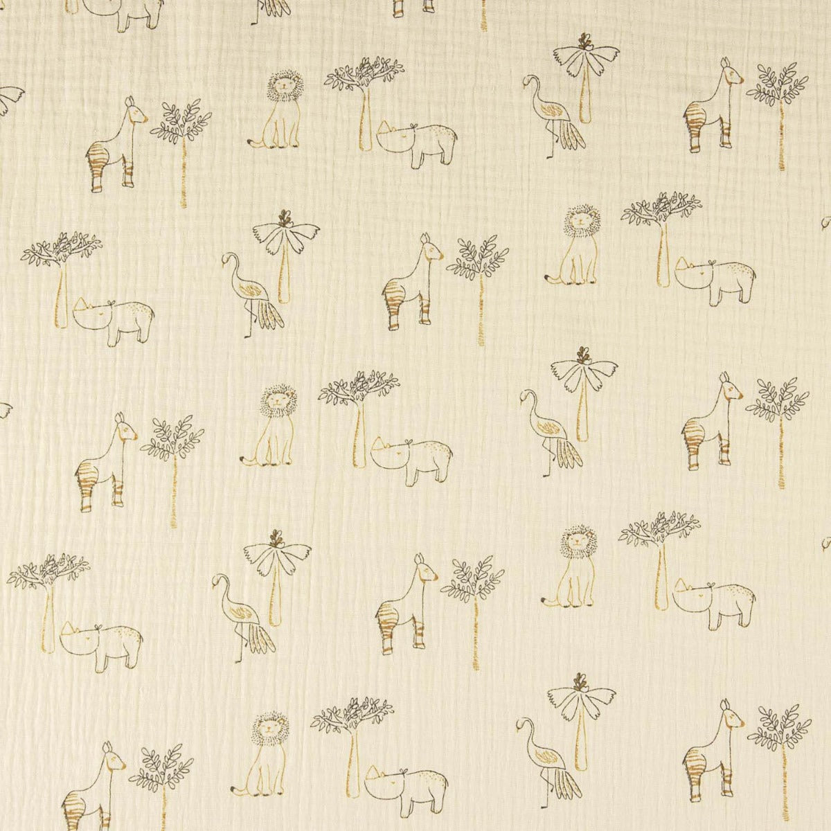 Double-Faced Muslin Animals Kids Beige - Ribes y Casals
