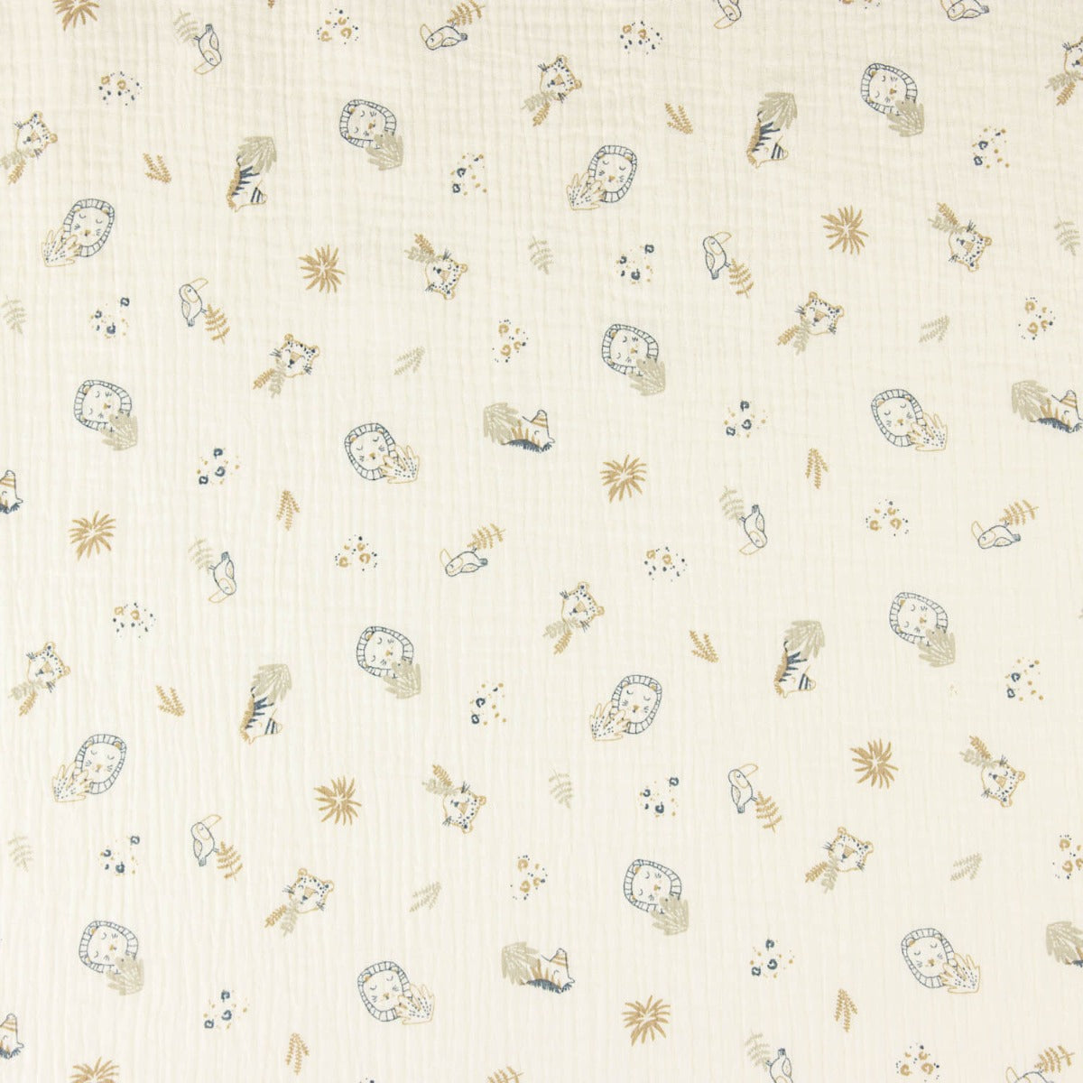 Double-Faced Muslin Animals Kids Cream - Ribes y Casals