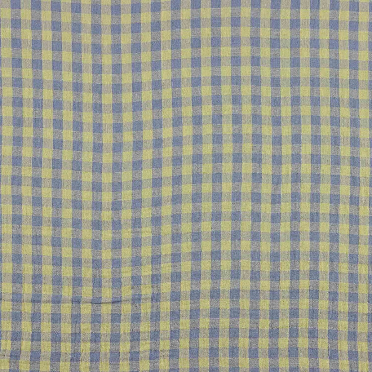 Double-Faced Checked Muslin Lemon-Baltic - Ribes y Casals