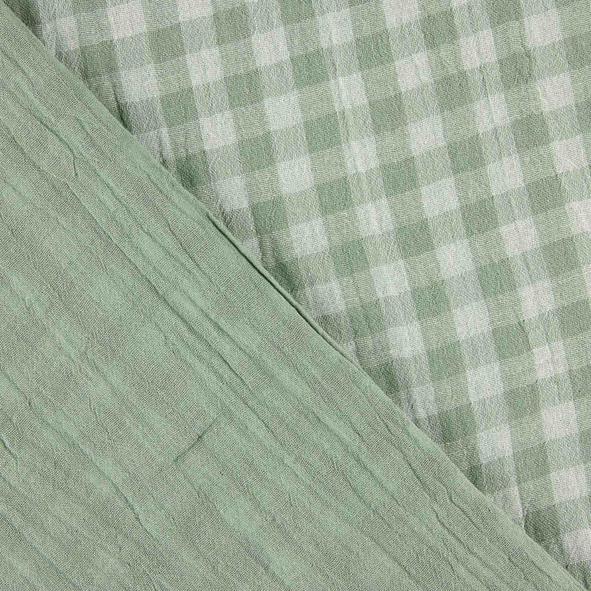 Double-Faced Muslin Checks Green - Ribes y Casals