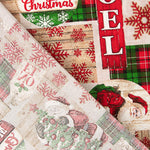 Printed Christmas Cotton Canvas: Father Christmas and Tartan Checks - Ribes y Casals