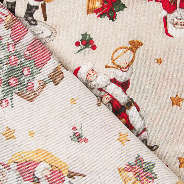 Traditional Santa Claus Christmas Printed Cotton Canvas - Ribes y Casals