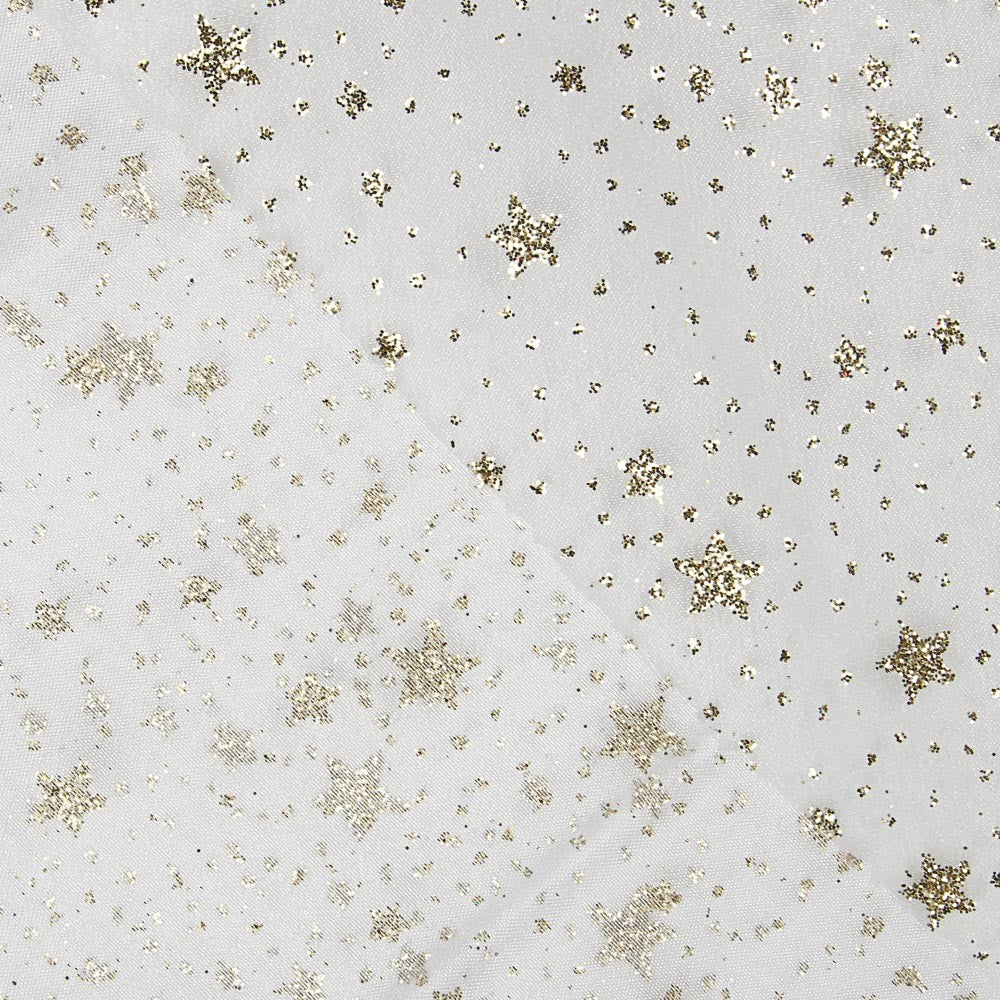 Golden Stars White Organza - Ribes y Casals