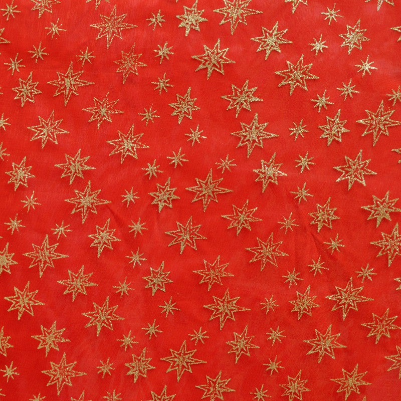 Organza Christmas Stars Red - Ribes y Casals