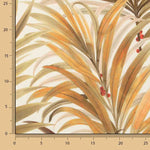 Ochre Tropical Palm Tree Printed Cotton Canvas - Ribes y Casals