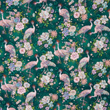 Dark Green Crane Cotton Patchwork - Ribes y Casals