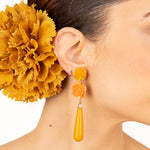 Flamenco Earrings with Rose and Curry Teardrop - Ribes y Casals