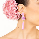 Flamenco Earrings with Rose and Mauve Teardrop - Ribes y Casals