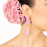 Flamenco Earrings with Rose and Mauve Teardrop - Ribes y Casals