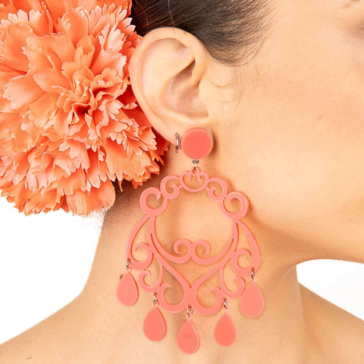 Mango-Coloured Flamenco Earrings - Ribes y Casals