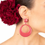 Coral Hoop Flamenco Earrings - Ribes y Casals