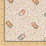Printed Cotton Percale – Matryoshkas y Flowers - Ribes y Casals