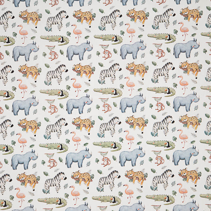 Multicoloured Wild Safari Printed Percale - Ribes y Casals