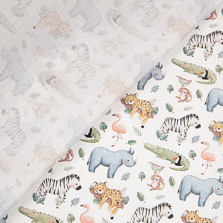 Multicoloured Wild Safari Printed Percale - Ribes y Casals