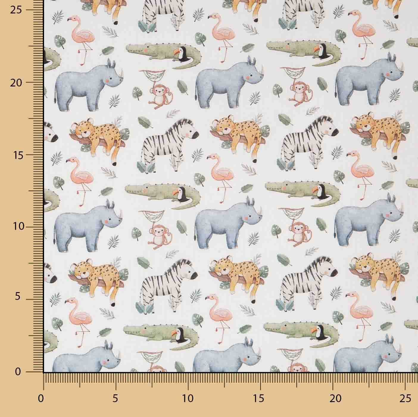 Multicoloured Wild Safari Printed Percale - Ribes y Casals