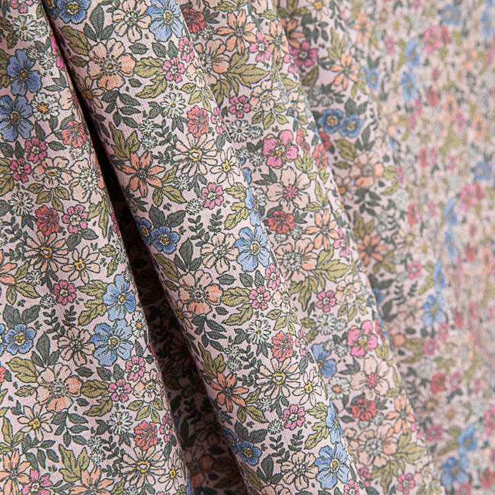 Multicoloured Floral Garden Print Percale - Ribes y Casals