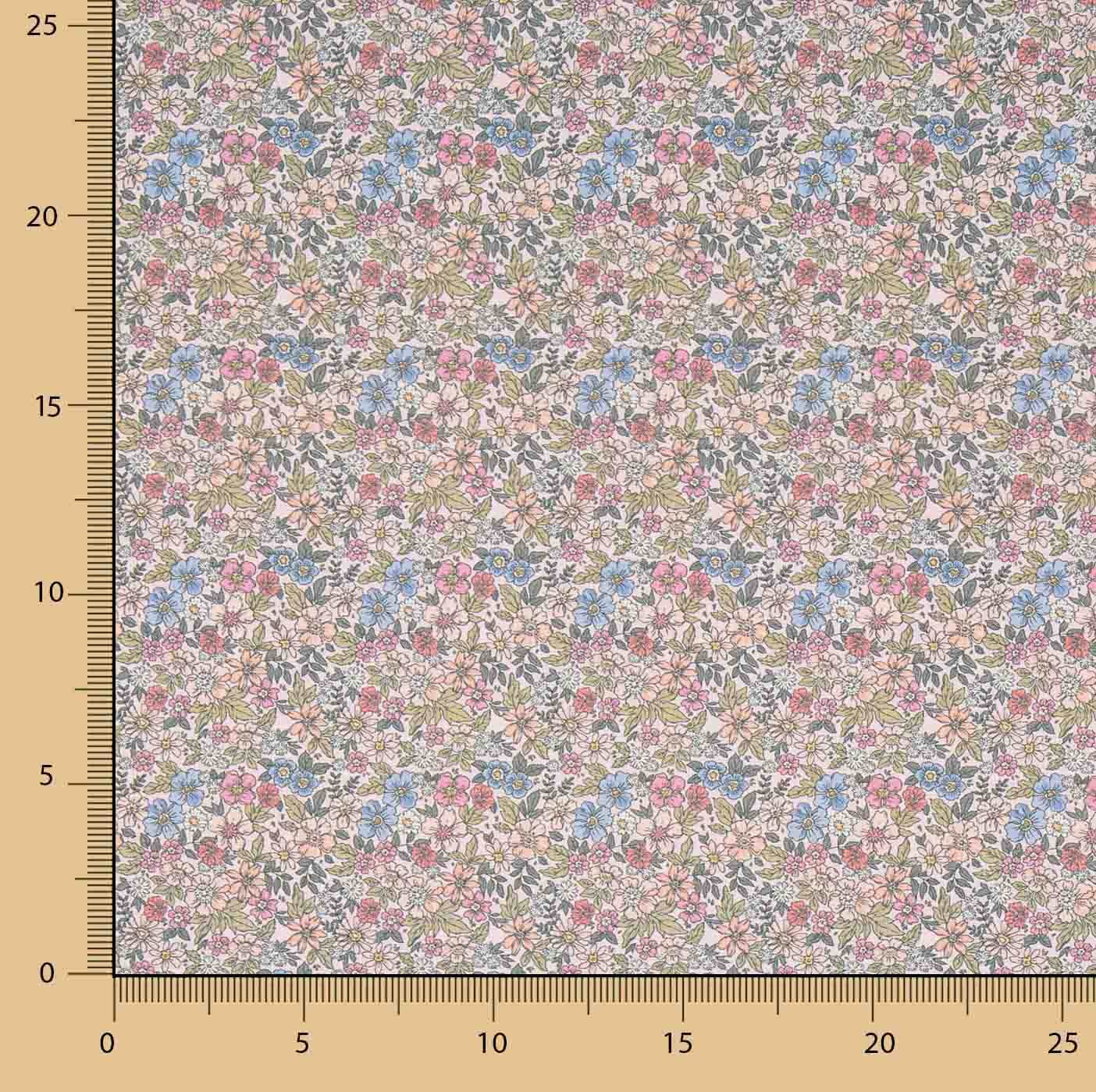 Multicoloured Floral Garden Print Percale - Ribes y Casals