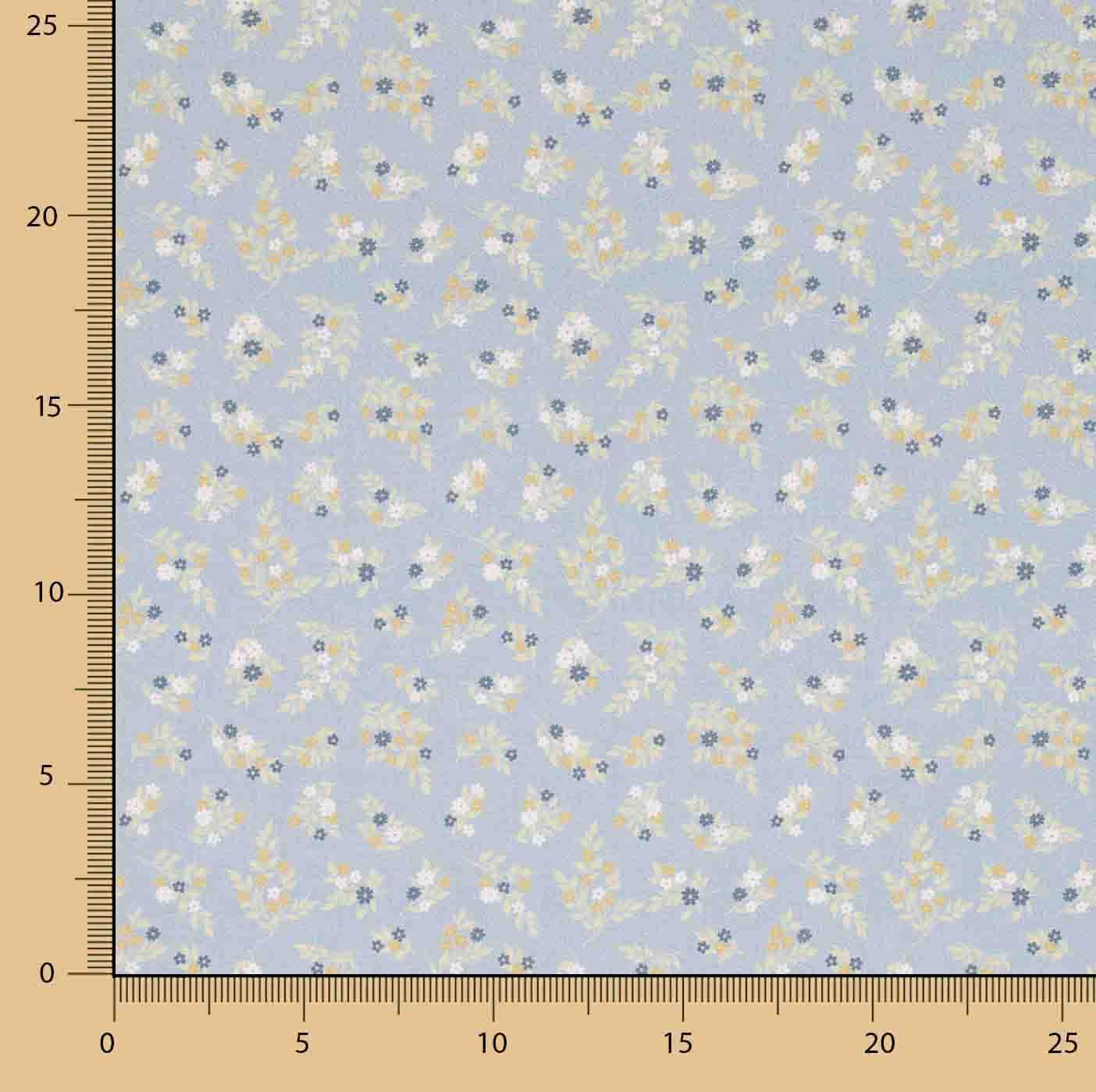Blue Meadow Sweet Printed Percale - Ribes y Casals
