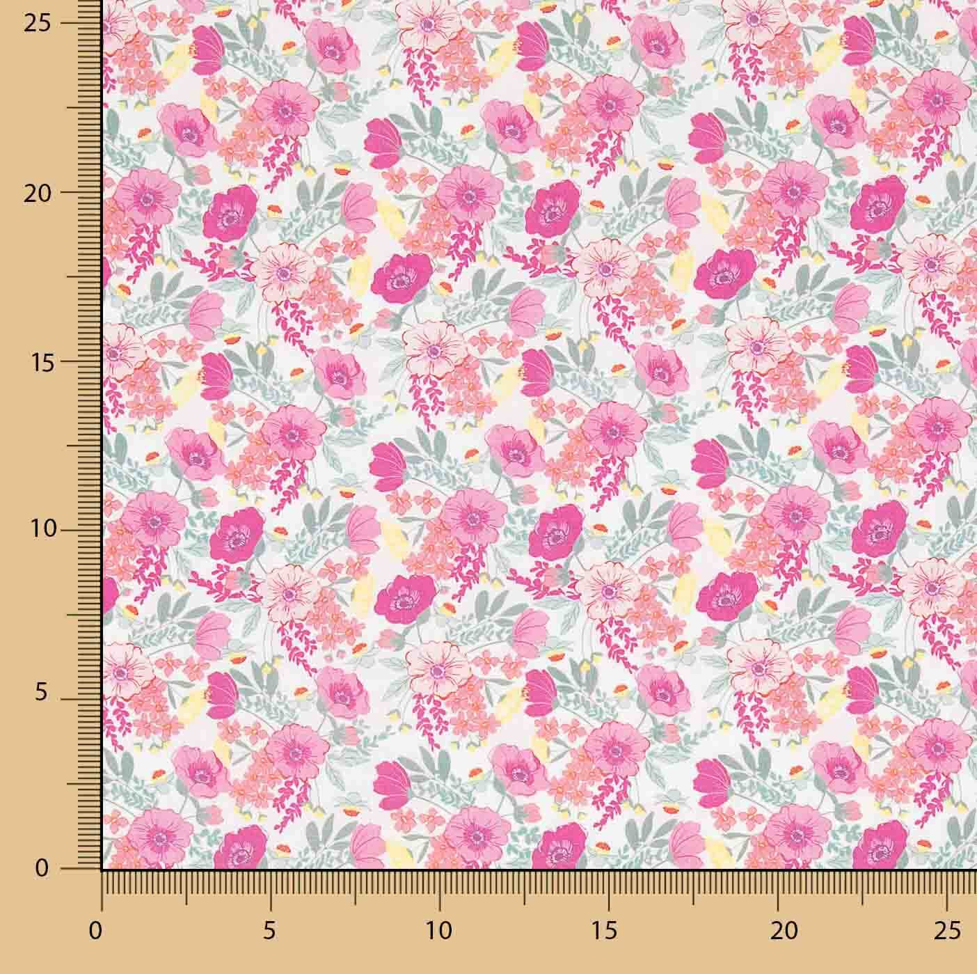 Pink ‘Garden of Roses’ Printed Percale - Ribes y Casals