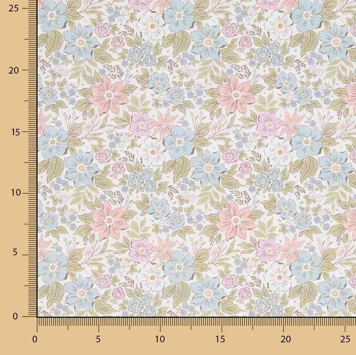 Romantic Pastel Garden Printed Percale - Ribes y Casals