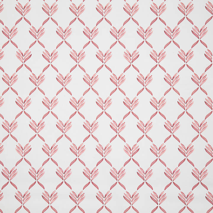 Coral Geometric Leaf Print Percale - Ribes y Casals