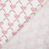 Coral Geometric Leaf Print Percale - Ribes y Casals