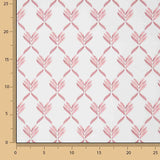 Coral Geometric Leaf Print Percale - Ribes y Casals