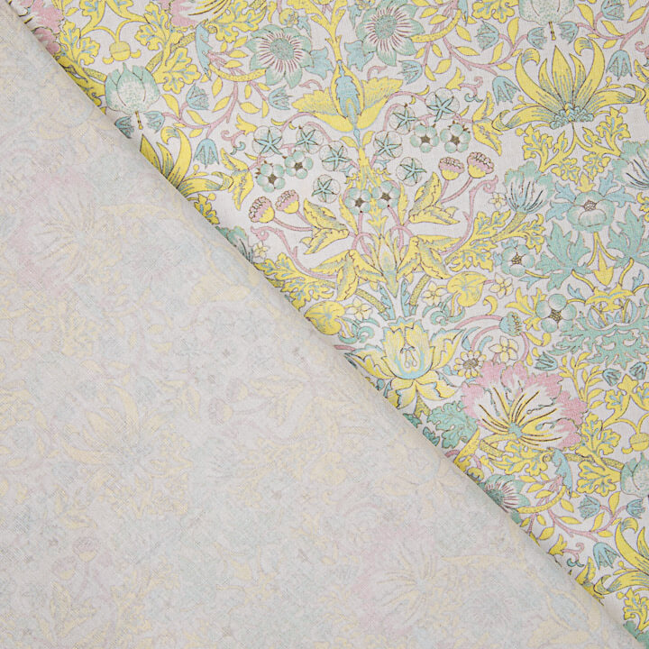 Pastel Yellow ‘Garden of Versailles’ Printed Percale - Ribes y Casals